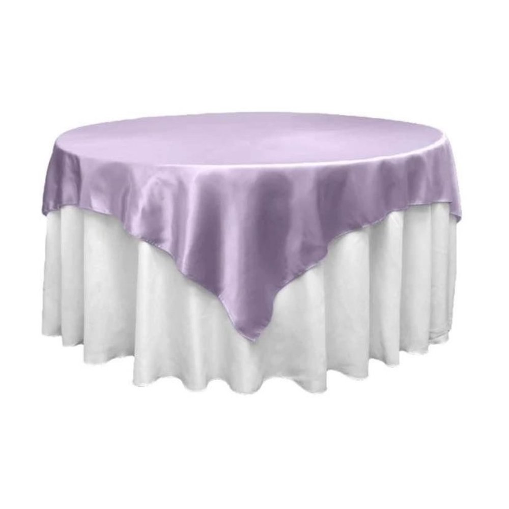 Lavender Purple Square 72" Satin Table Overlay Wedding Party Dining Tablecloth